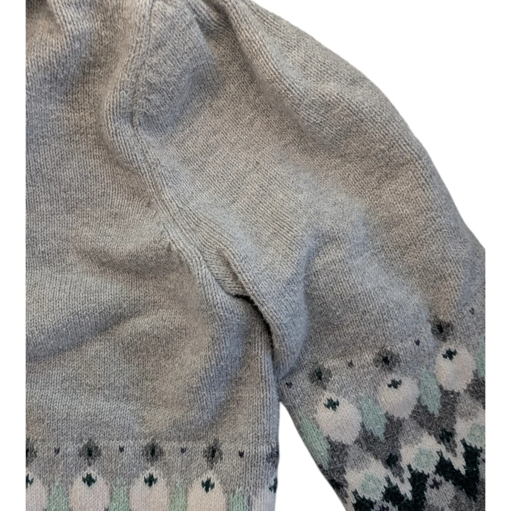 Gymboree Girls Zip-Up Hooded Sweater Jacket Gray and Cream Cotton Size XS 4